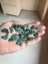 Load image into Gallery viewer, 100% Natural type A icy watery  light dark green/blue/gray/black Guatemala Jadeite Jade butterfly pendant BP177
