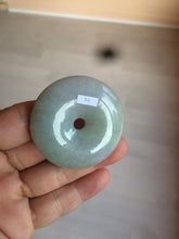 Load image into Gallery viewer, 100% Natural sunny green/purple jadeite Jade Safety Guardian Button(donut) Pendant/worry stone AZ75
