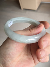 Load image into Gallery viewer, 58.5mm certified 100% natural type A icy watery white light green jadeite jade bangle AH99-0548
