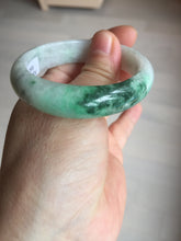 Load image into Gallery viewer, 47mm certified 100% natural Type A sunny green white oval jadeite jade bangle BP49-9340
