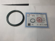 Load image into Gallery viewer, 57.3mm Certified Type A 100% Natural light green/blue/gray Guatemala slim round cut Jadeite bangle BP204-1007
