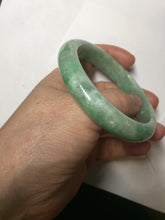 Load image into Gallery viewer, 58.4mm Certified Type A 100% Natural sunny green gray Jadeite Jade bangle PA119-9890
