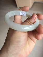 Load image into Gallery viewer, 58.5mm certified 100% natural type A icy watery white light green jadeite jade bangle AH99-0548
