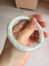 Load image into Gallery viewer, 55mm Certified type A 100% Natural sunny green/white round cut Jadeite bangle BN76
