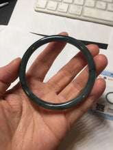 Load image into Gallery viewer, 57.3mm Certified Type A 100% Natural light green/blue/gray Guatemala slim round cut Jadeite bangle BP204-1007

