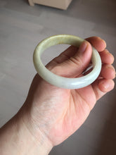 Load image into Gallery viewer, 52mm certified Type A 100% Natural yellow brown white Jadeite Jade bangle AU23-0242
