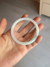 Load image into Gallery viewer, 54.5mm certified 100% natural Type A white/sunny green round cut jadeite jade bangle BL50-3524
