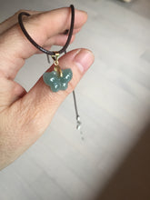 Load image into Gallery viewer, 100% Natural type A icy watery  light dark green/blue/gray/black Guatemala Jadeite Jade butterfly pendant BP177
