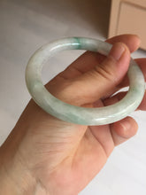 Load image into Gallery viewer, 55mm Certified type A 100% Natural sunny green/white round cut Jadeite bangle BN76
