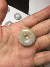 Load image into Gallery viewer, 24-25mm Type A 100% Natural light purple/yellow/white Jadeite Jade Safety Guardian Button donut Pendant/worry stone group BM54
