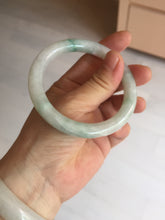 Load image into Gallery viewer, 55mm Certified type A 100% Natural sunny green/white round cut Jadeite bangle BN76
