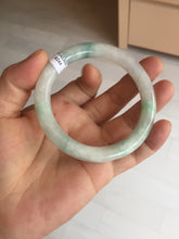 Load image into Gallery viewer, 55mm Certified type A 100% Natural sunny green/white round cut Jadeite bangle BN76
