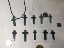 Load image into Gallery viewer, 100% Natural type A dark green/blue/black/gray Guatemala jadeite Jade Hand-held cross or cross pendant group PD93
