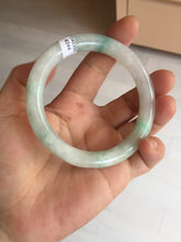 Load image into Gallery viewer, 55mm Certified type A 100% Natural sunny green/white round cut Jadeite bangle BN76
