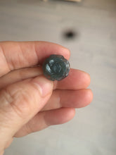 Load image into Gallery viewer, 100% Natural blue gray green  Guatemala jadeite Jade flower pendant group BH61
