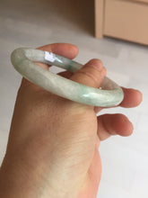 Load image into Gallery viewer, 55mm Certified type A 100% Natural sunny green/white round cut Jadeite bangle BN76
