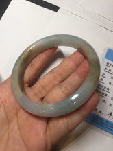 Load image into Gallery viewer, 59mm Certified Type A 100% Natural icy watery blue green brown Jadeite Jade bangle H157-70322
