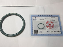 Load image into Gallery viewer, 57.3mm Certified Type A 100% Natural light green/blue/gray Guatemala slim round cut Jadeite bangle BP205-1023
