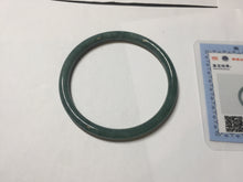 Load image into Gallery viewer, 57.3mm Certified Type A 100% Natural light green/blue/gray Guatemala slim round cut Jadeite bangle BP205-1023
