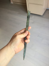 Load image into Gallery viewer, 22cm 100% Natural light green black Xiu Jade Serpentine vantage fish square style hairpin AW21
