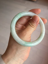 Load image into Gallery viewer, 55mm Certified type A 100% Natural sunny green/white round cut Jadeite bangle BN75
