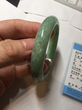 Load image into Gallery viewer, 58.4mm Certified Type A 100% Natural sunny green gray Jadeite Jade bangle PA118-9889

