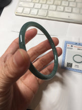 Load image into Gallery viewer, 57.3mm Certified Type A 100% Natural light green/blue/gray Guatemala slim round cut Jadeite bangle BP205-1023
