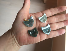Load image into Gallery viewer, 100% natural type A dark green/gray Guatemala jadeite jade fox mask pendant necklace BP176
