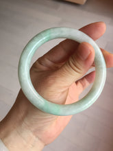 Load image into Gallery viewer, 55mm Certified type A 100% Natural sunny green/white round cut Jadeite bangle BN75
