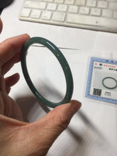 Load image into Gallery viewer, 57.3mm Certified Type A 100% Natural light green/blue/gray Guatemala slim round cut Jadeite bangle BP205-1023
