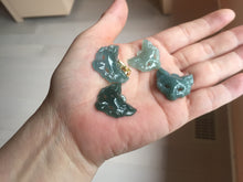 Load image into Gallery viewer, 100% natural type A dark green/gray Guatemala jadeite jade fox mask pendant necklace BP176
