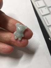 Load image into Gallery viewer, Type A 100% Natural light green white jadeite jade cute baby bear pendant BM55
