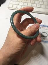 Load image into Gallery viewer, 57.3mm Certified Type A 100% Natural light green/blue/gray Guatemala slim round cut Jadeite bangle BP205-1023
