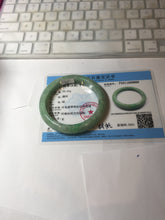Load image into Gallery viewer, 58.4mm Certified Type A 100% Natural sunny green gray Jadeite Jade bangle PA118-9889
