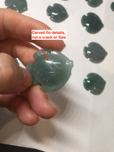 Load image into Gallery viewer, 100% Natural type A dark green/blue/black/gray Guatemala jadeite jade 3D tropical fish Pendant group PD94
