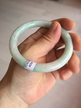 Load image into Gallery viewer, 55mm Certified type A 100% Natural sunny green/white round cut Jadeite bangle BN75
