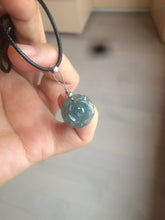 Load image into Gallery viewer, 100% Natural blue gray green  Guatemala jadeite Jade flower pendant group BH61
