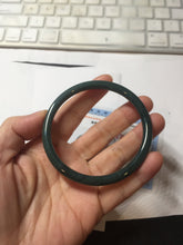 Load image into Gallery viewer, 59mm Certified Type A 100% Natural light green/blue/gray Guatemala slim round cut Jadeite bangle BP206-1034
