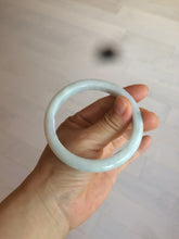 Load image into Gallery viewer, 57mm certified 100% natural light green/white jadeite jade bangle AX81-0308
