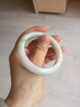 Load image into Gallery viewer, 53.2mm certificated Type A 100% Natural sunny green white(白底青) Jadeite Jade bangle BN74-3873
