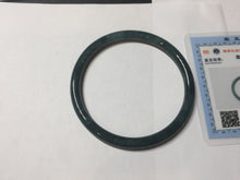 Load image into Gallery viewer, 60mm Certified Type A 100% Natural light green/blue/gray Guatemala slim round cut Jadeite bangle BP207-1015
