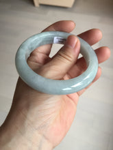 Load image into Gallery viewer, 56.3mm certified 100% natural type A icy watery white light green chubby jadeite jade bangle AH97-0549
