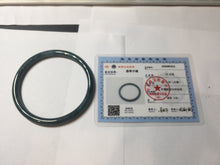 Load image into Gallery viewer, 60mm Certified Type A 100% Natural light green/blue/gray Guatemala slim round cut Jadeite bangle BP207-1015
