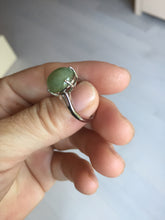 Load image into Gallery viewer, 100% natural type A green brown gray four-prong jadeite jade ring BP140
