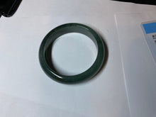 Load image into Gallery viewer, 57.5mm certified type A 100% Natural icy watery dark green/black Jadeite jade bangle AM71-1090
