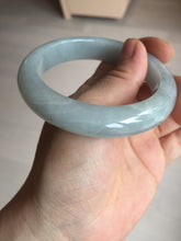 Load image into Gallery viewer, 56.3mm certified 100% natural type A icy watery white light green chubby jadeite jade bangle AH97-0549
