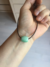 Load image into Gallery viewer, 13.5/12.5mm Type A 100% Natural light apple green/sunny green Jadeite Jade LuluTong (Every road is smooth) olive shape pendant group PA136
