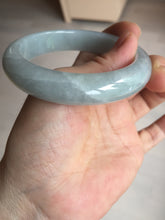 Load image into Gallery viewer, 56.3mm certified 100% natural type A icy watery white light green chubby jadeite jade bangle AH97-0549
