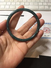 Load image into Gallery viewer, 60mm Certified Type A 100% Natural light green/blue/gray Guatemala slim round cut Jadeite bangle BP207-1015
