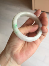 Load image into Gallery viewer, 53.2mm certificated Type A 100% Natural sunny green white(白底青) Jadeite Jade bangle BN74-3873
